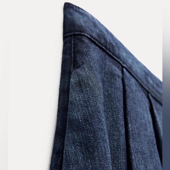 NWT. Zara ZW Collection Blue Laser Print Denim Midi Skirt. Size M. - Picture 9 of 14